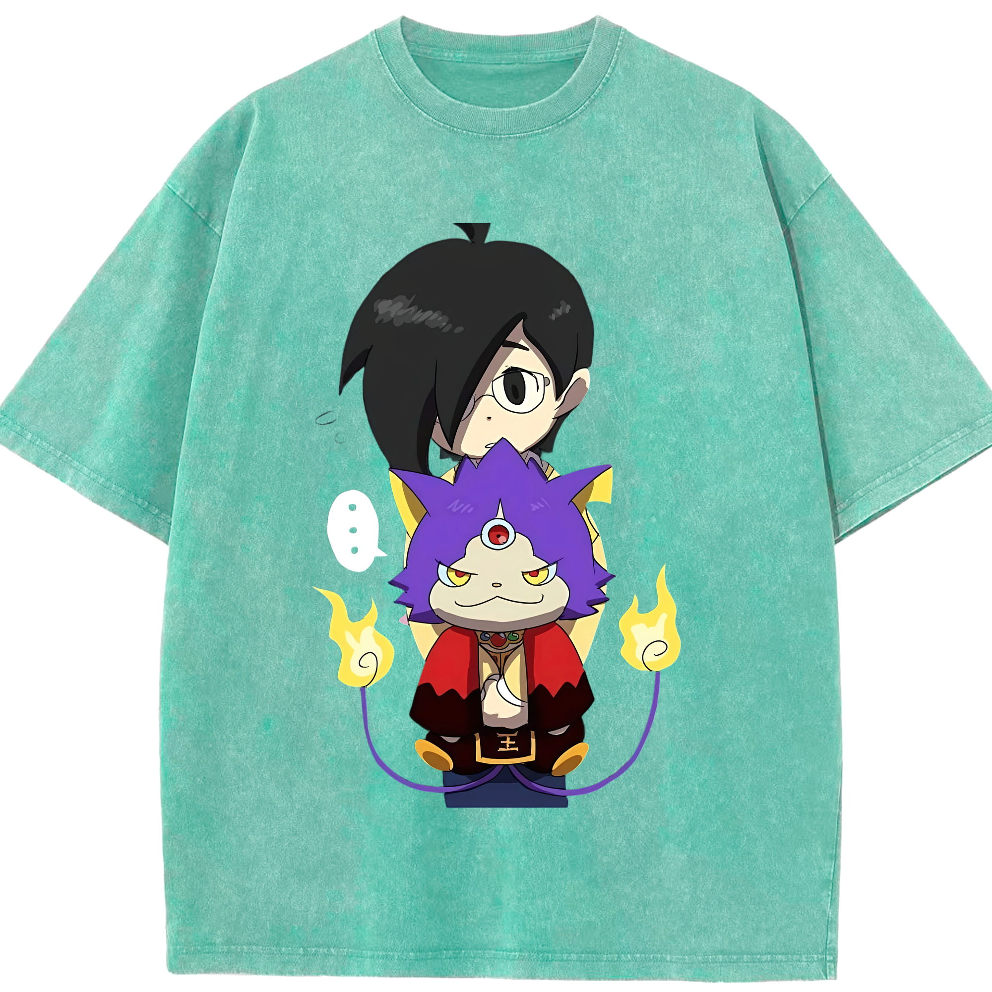 （画像用） 妖怪ウォッチ Yo-kai Watch 綿100% ヴィンテージ風 半袖Tシャツ（フロントプリント）